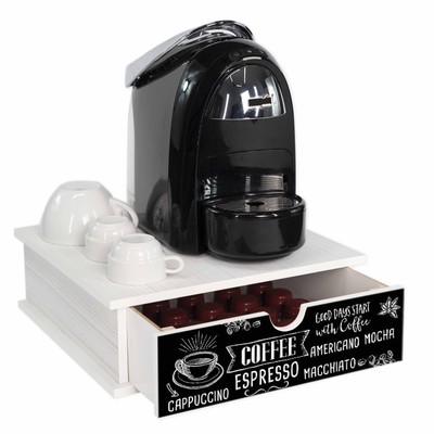 con 1 panno per la pulizia contenitore per capsule di caffè la cucina e l'ufficio cassetto per capsule con parte superiore in vetro temperato per conservare 60 cialde di caffè Myiosus Nespresso 
