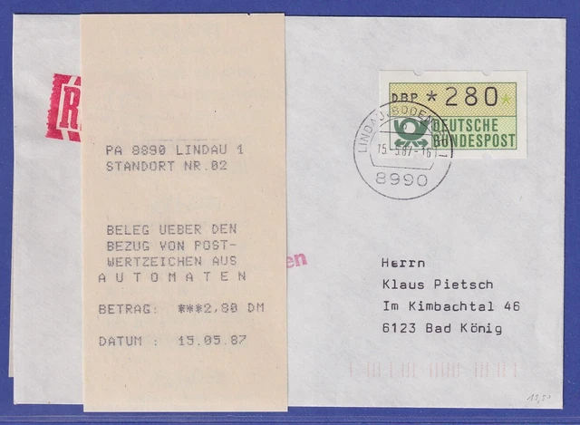ATM Inbetriebnahme-FDC MWZD der 3. Gen. mit Quittung Lindau 15.05.87