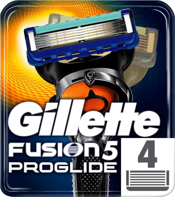 Pack 4 Lames GILLETTE Fusion 5 PROGLIDE Recharge Rasoir Paquet Gilette ORIGINAL