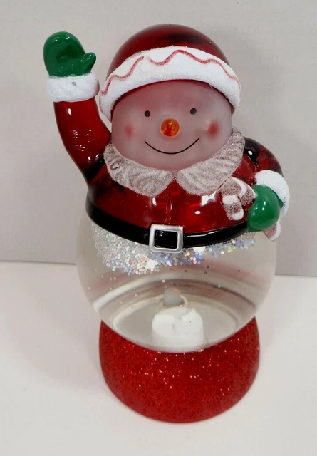 Traje Papá Noel Hallmark Sombrero Globo de Nieve Color Cambiante Luz Brillo Movimiento
