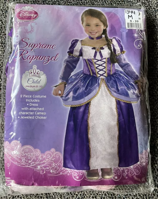 BRAND NEW Disney Supreme Rapunzel Princess Dress Up Costume Child Medium 8-10