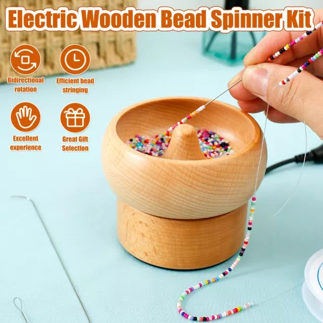 Electric Wooden Bead Spinner USB Powered Spin Beading Bowl Kit Adjustable UnfGL