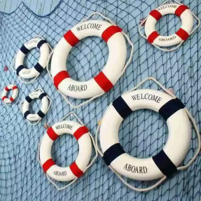 BOAT WALL DECORATION Lifebuoy Ring Hanging Nautical Life Home