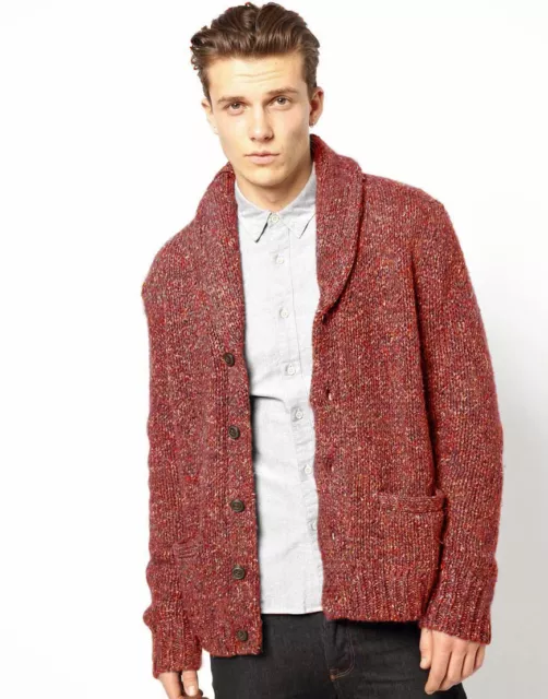 DENIM & SUPPLY RALPH LAUREN  Cardigan Brick Red Size XXL Men Unisex Wool Silk