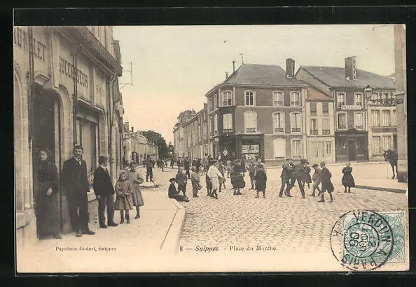 CPA Suippes, Place du Marche 1906