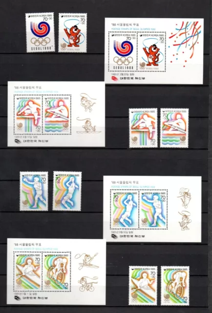 Korea (Sud) 1985 Satz + Blocke Olympische Spiele postfrisch