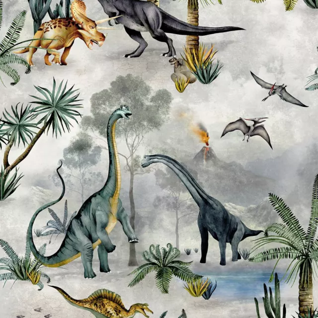 Dinosaur Wallpaper Kingdom Belgravia Decor Trees Kids Children - Multi 7700