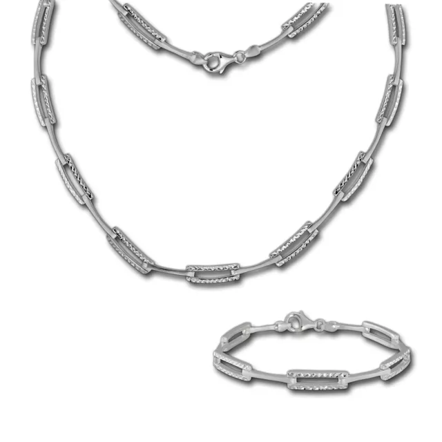 SilberDream Collier & Armband diamantiert Silber Schmuck Set für Damen SDS442J