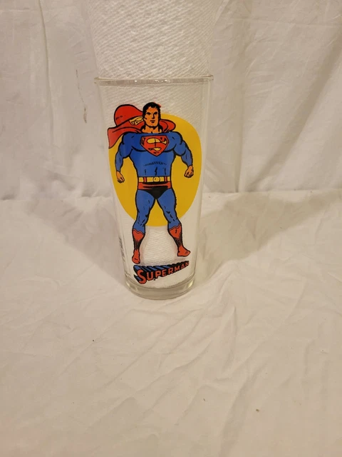 1976 Superman glass Vintage DC Comics Pepsi Super Series 6.25” Cup USA bronze 1