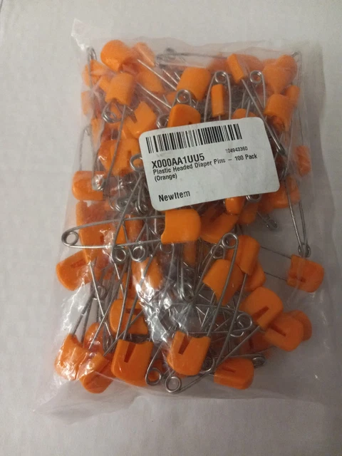100 piezas alfileres de pañales alfileres de seguridad para bebés de 2,2 pulgadas cabeza de plástico alfileres de pañales