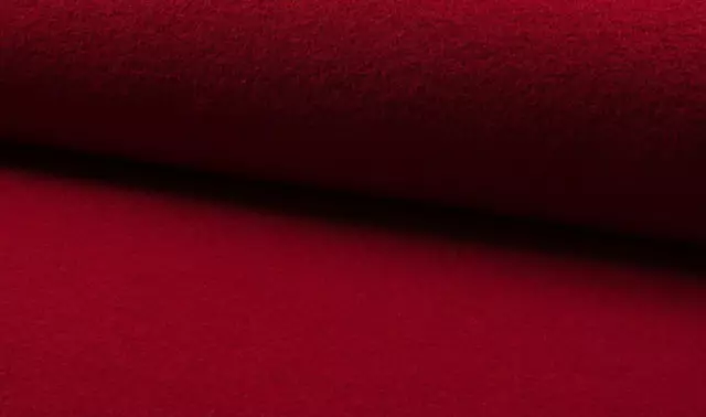 Luxury 100% Boiled Wool Fabric Material – RED