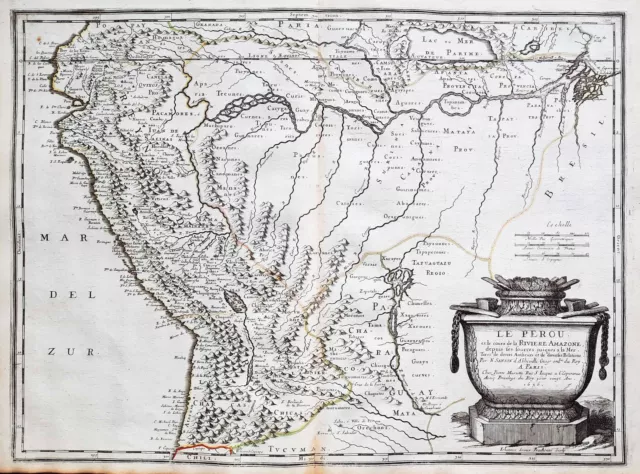 Peru Perou Amazonas Brazil Bolivia South America map carta Karte Sanson 1656