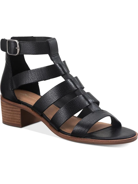 American Rag Women's Sonia Caged Leather Block Heels Black Size 9.5M