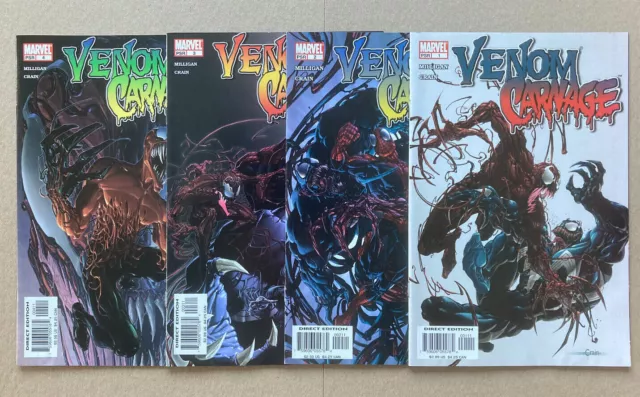 Venom vs Carnage 1-4  2004 complete set, VF+ to NM-, Marvel comics.