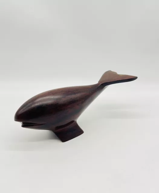 Hand Carved Ironwood Whale Vintage  Mid Century Fish Figurine Sculpture