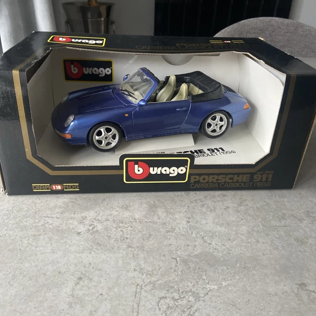 Miniature Porsche 911 Carrera 1993 – Burago 1/18, Occasion, à Voir