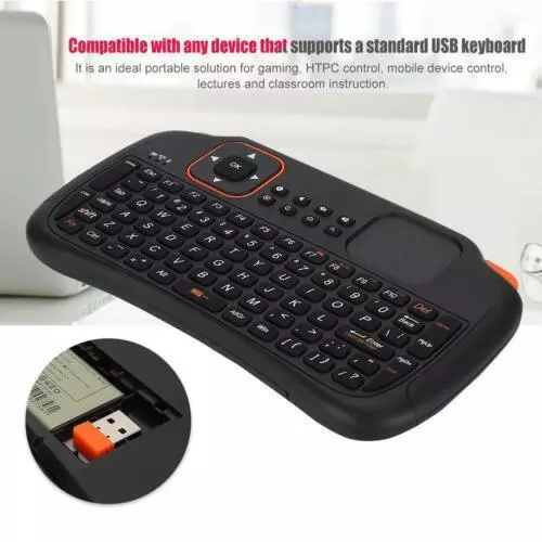 Wireless Keyboard Touchpad USB Keypad for Android TV Remote Black