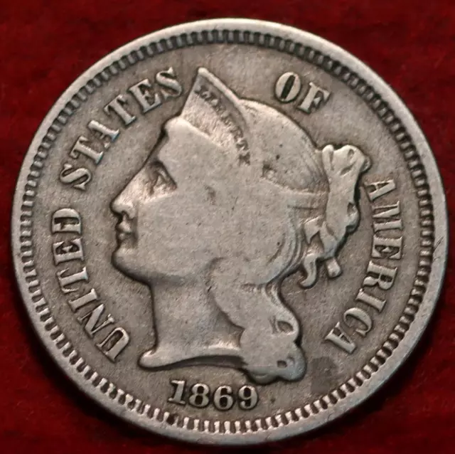 1869 Philadelphia Mint Three Cent Coin