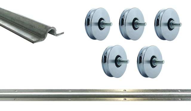 SCHARTEC Schiebetor Laufschiene Set V-Profil Mit Rollen - Verzinkte Bodenlaufschiene Für Schiebetore Bis 5m