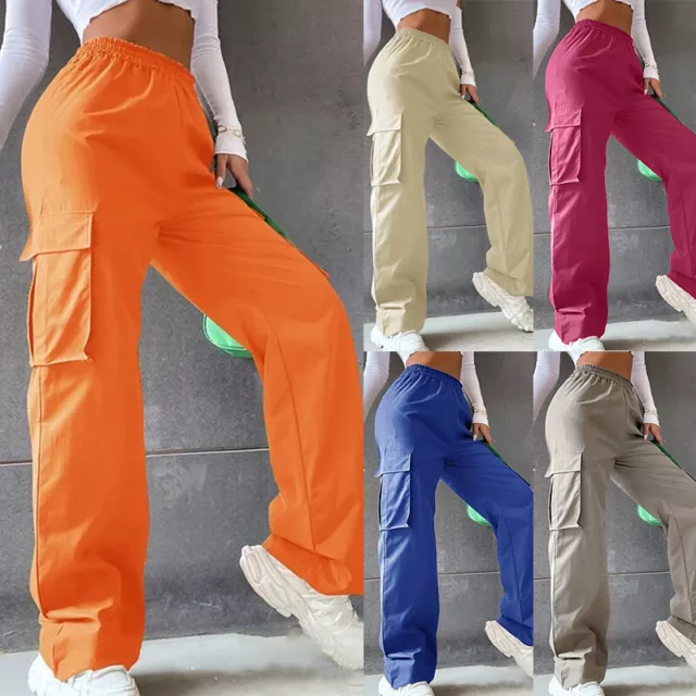 Femmes Combat Pantalon Extensible Cargo Elastiqués Jogging Ample Décontracté M 》