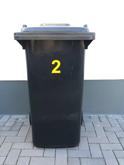Aufkleber Mülltonne Abfalltonne Mülleimer reflektierend Zahlen Hausnummer 3Stück