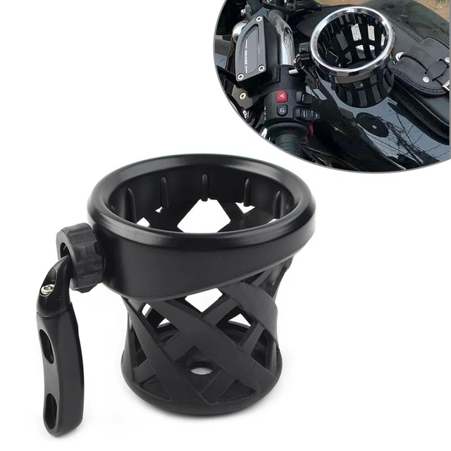 For Harley Motorcycle Handlebar Cup Holder Drink W/ Mesh Basket Mount Universal