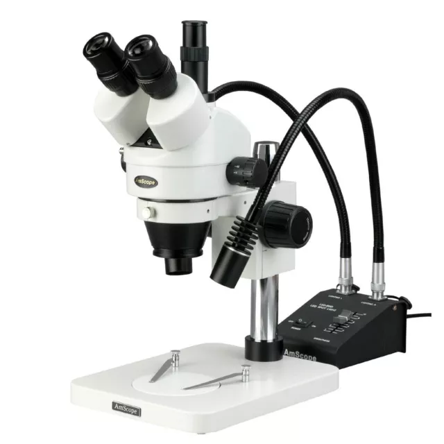 AmScope 3.5X-180X Trinocular Inspection Zoom Stereo Microscope with Gooseneck LE