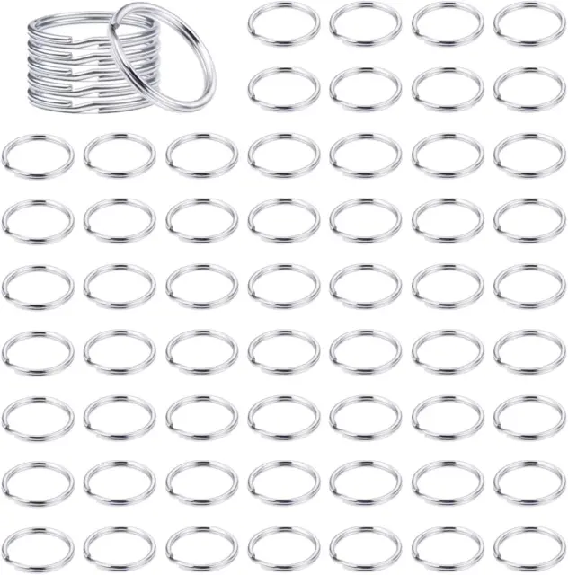 120 Pcs Mini Split Rings, 1/2 Inch Small Key Rings Stainless Steel Split Rings f