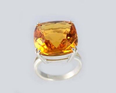Handcrafted Bright Yellow Citrine Gem Ancient Celt Sunshine Amulet Silver Ring