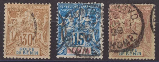 Timbres Colonies Francaises Benin Obliteres N 21/25/28 Ref N 280