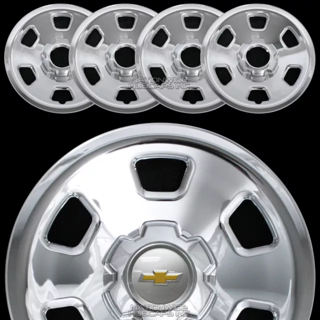 4 Chrome 2021 2022 Chevy Colorado WT 17" Wheel Skins Hub Caps Steel Rim Covers