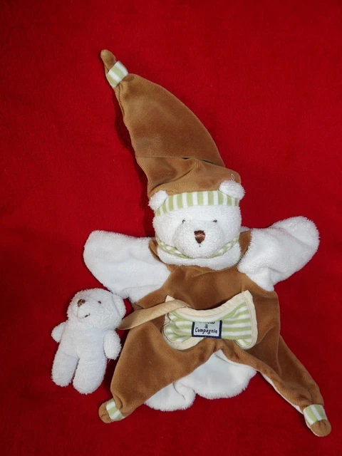 Doudou Et Compagnie Marionnette Ours Marron Blanc Poche Bébé
