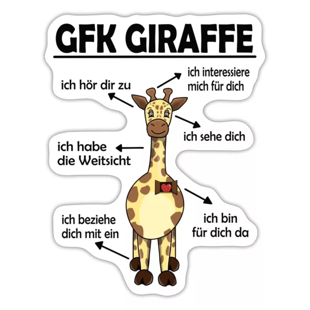 Gewaltfreie Kommunikation Giraffe Herz Aufkleber Sticker