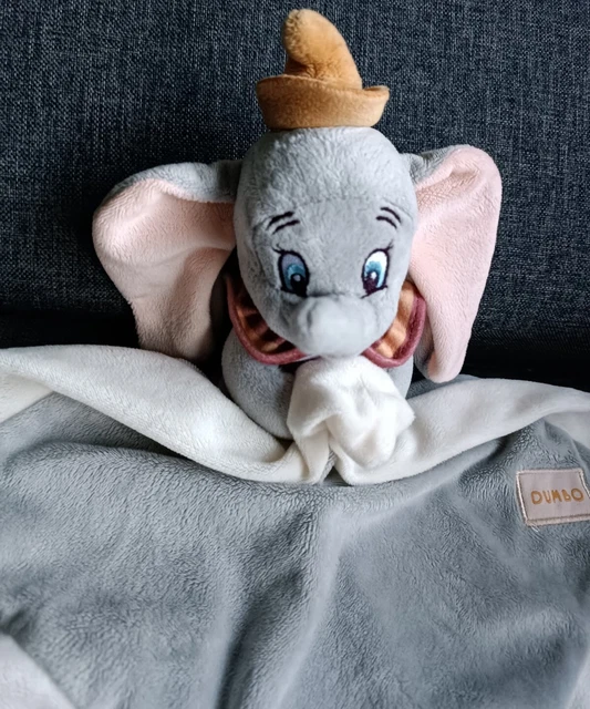 🐘😍Doudou Peluche Dumbo Disney Nicotoy Simba Toys Éléphant Gris Mouchoir