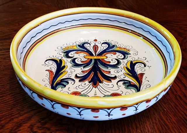 Sberna Deruta Large Pasta Serving Bowl Italy Pottery 10.75"