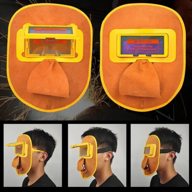 Cowhide Dimming Head-mounted Welding Mask Protective Mask T8Z1 B5L5 U0K3