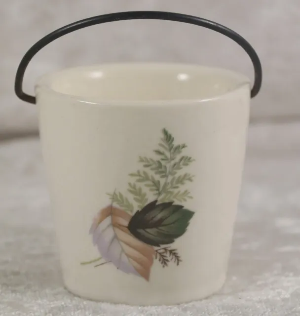 New Devon Pottery Newton Abbot Fern & Leaves design Egg Cup with handle