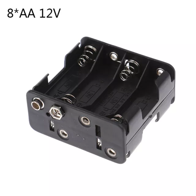 8*AA 12V Battery Clip Slot Storage Holder Box Case With 9V Snap ConnectorS-YH WS