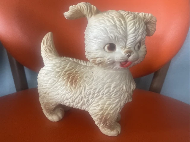 VINTAGE 1960's EDWARD MOBLEY CO. VINYL RUBBER PUPPY DOG SQUEAKY TOY