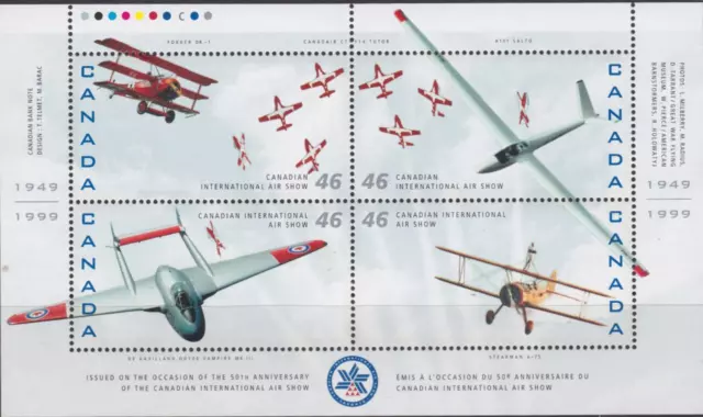 Canada 1999 Souvenir Sheet #1807 Canadian International Air Show - MNH