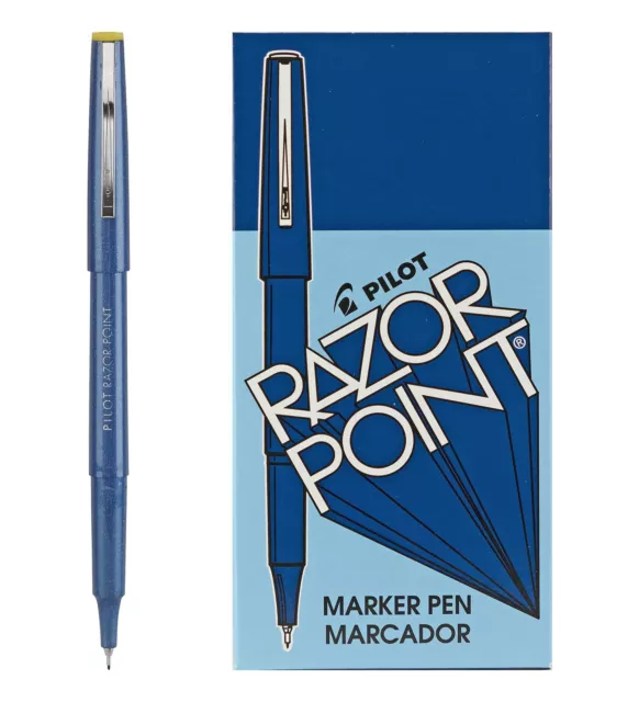 PILOT Razor Point Fine Line Marker Stick Pens, Ultra-Fine Point (0.3mm) Blue
