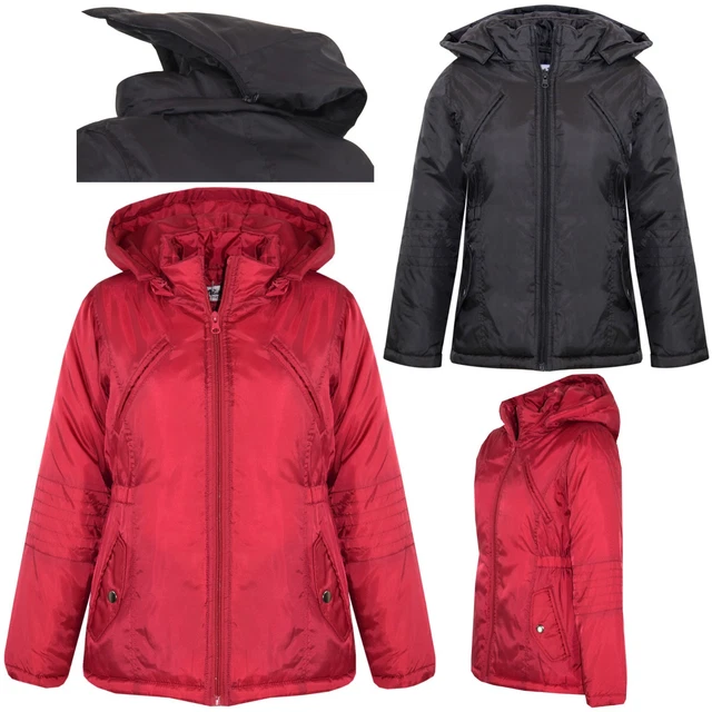 Kids Girls Designer Jackets Foam Padded Hooded School Warm Thick Coat 3-10 Years