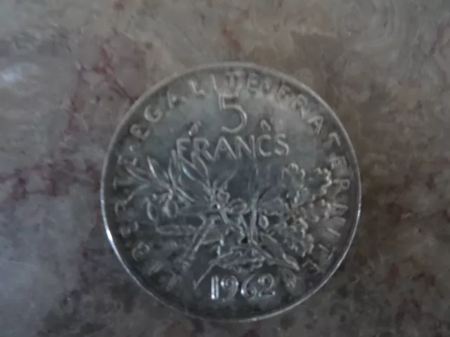 Pièce de 5 francs en argent 1962