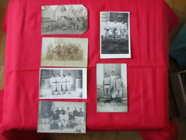 Ww1 Lot Of 6 Cpa Military War Group Photo Card