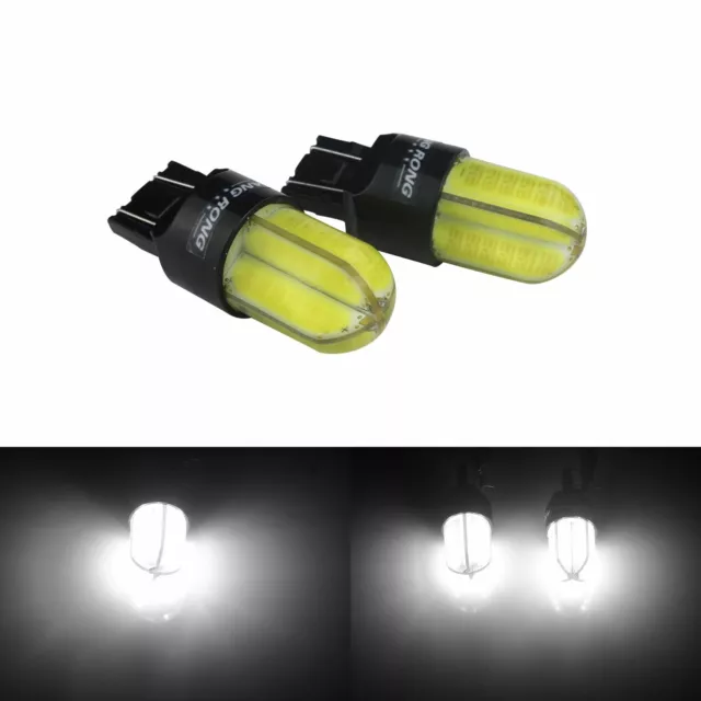 2x 580 7443 W21/5W T20 COB Blanc Xenon 8W LED Lampe PHARE FEUX TURNING DRL 12V