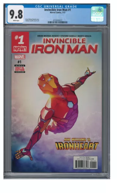 Invincible Iron Man #1 (2017) Riri Williams Ironheart CGC 9.8 White Pages DD376