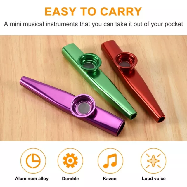 Set of 6 Colors Metal Kazoo Musical Instruments Good  for A Guitar6208 3