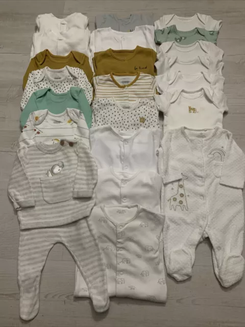 unisex baby bundle 0-3 Months girl boy next sleepsuit Babygrow White Neutral