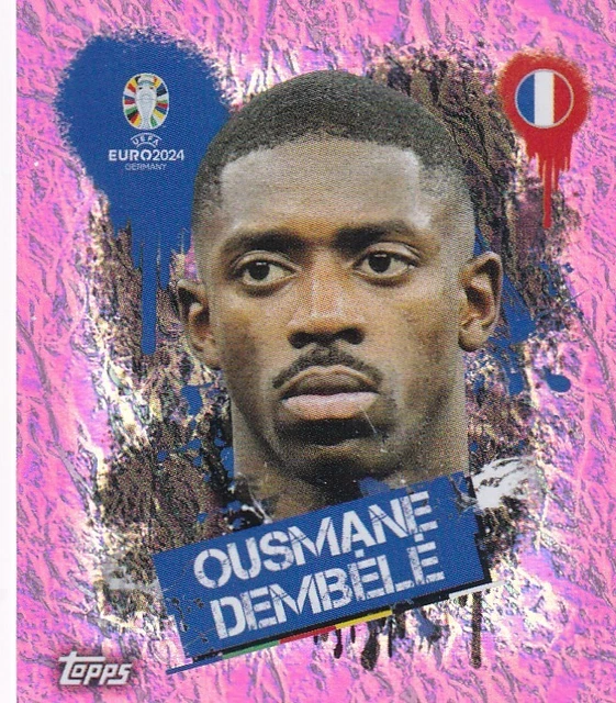 TOPPS UEFA STICKER Swiss Fra 3 Ousmane Dembele Artist Rose Parallel EUR ...