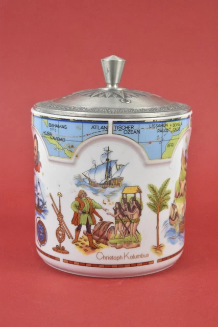 Tarro de galletas de porcelana Seltmann Weiden LebKuchen Schmidt Peltre L.E. 2006